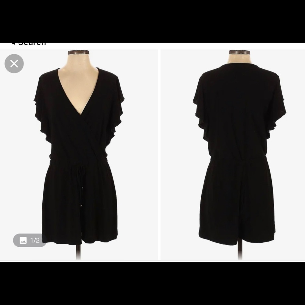 Adorable flutter sleeve, adjustable, draw string waist romper-